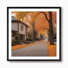 Autumn Street 1 Art Print