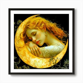 Lunar Lullaby - Beauty Sleep Art Print