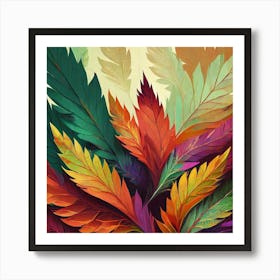 Colorful Leaves Art Print