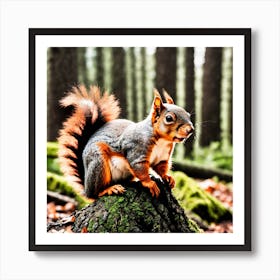 Squirrel In The Forest 117 Art Print