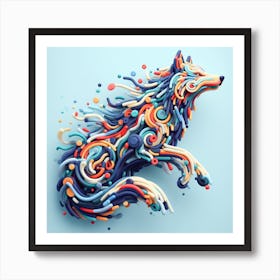 Abstract Wolf Art Print