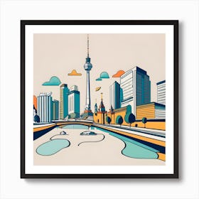 Berlin Skyline Art Print