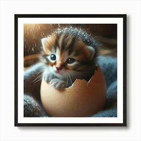 Kitten In An Egg 1 Art Print