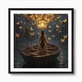 Wish Lanterns for Love ai-art-generator Art Print