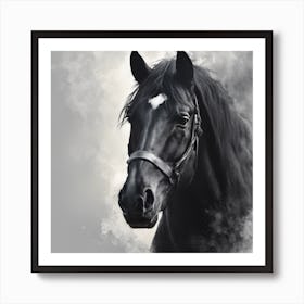 Black Horse 1 Art Print