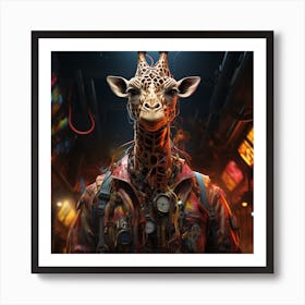 Tourist Giraffe Poster