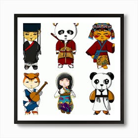 Bears and Ninjas Art Print