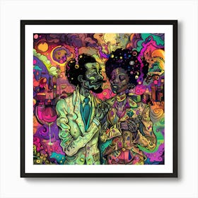 Psychedelic Couple Art Print