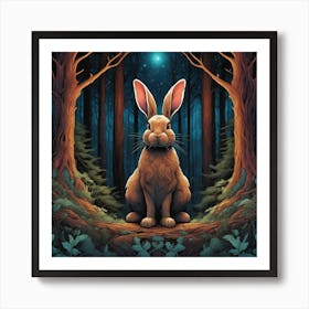 Rabbit In The Woods 34 Art Print