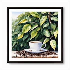 Coffee And Coffee Beans 5 Art Print