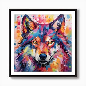 Wolf splash 1 Art Print