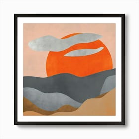 Sunset In The Mountains Art Print