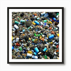 Plastic Waste On The Beach 6 Art Print