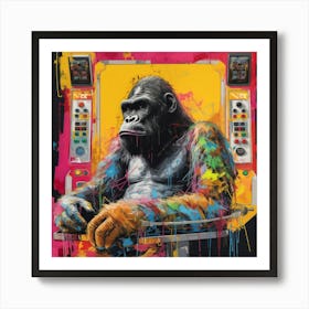 Gorilla In A Machine 1 Art Print