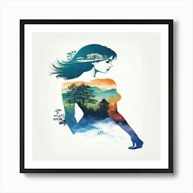 Woman In The Forest Art Print