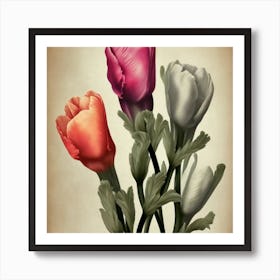 Three Tulips Art Print