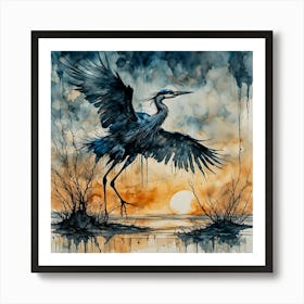 Blue Heron Art Print