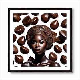 Beautiful African Woman With Chocolate Art Print