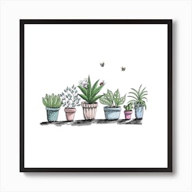 Summer Plants Square Art Print