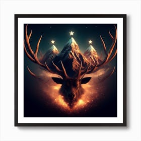 Deer Head 4 Art Print