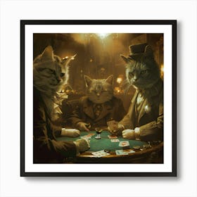 Whiskers & Wagers: A High Stakes Game Art Print