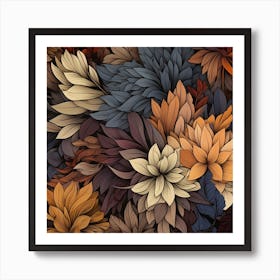 Abstract Floral Pattern 1 Art Print