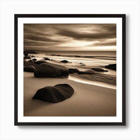 Rocks On The Beach 1 Art Print