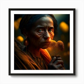 Portrait Of An Old Woman Art Print