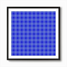 Blue Plaid Fabric Art Print