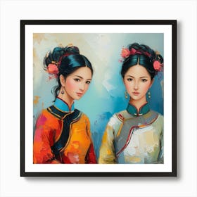 Two Chinese Women Art Print