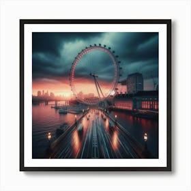 London Eye At Sunset Art Print