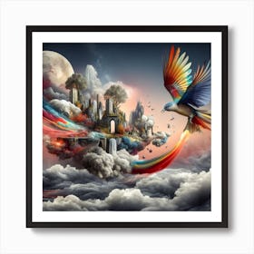 Parrot In The Sky Art Print