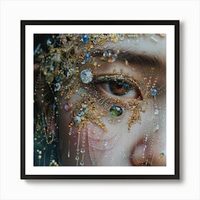 Woman'S Face With Jewels Art Print