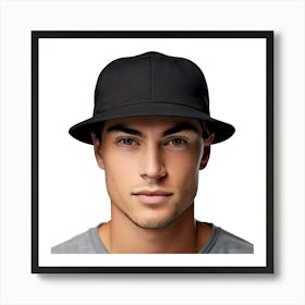 Portrait Of A Man Wearing A Hat Art Print