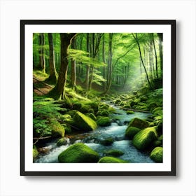 Mossy Forest 20 Art Print