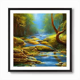 Creek Of Gold 1 Art Print