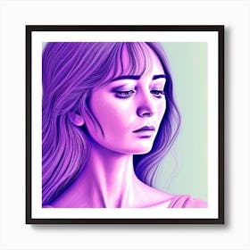 Girl With Purple Hair 4 Art Print