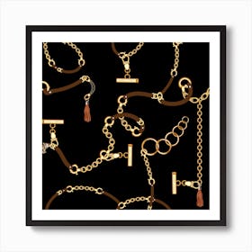 Gold Chain Seamless Pattern Art Print