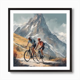 Cycling Couple Art Print Art Print