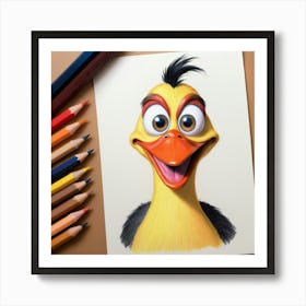 Duck Drawing 6 Art Print