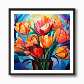 Tulips In A Vase Art Print