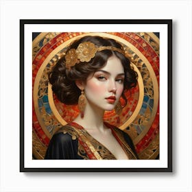 Elegant Woman 03 - Art Nouveau Style Art Print