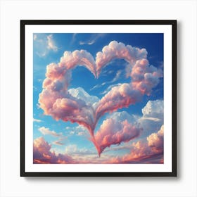 Heart Shaped Clouds Art Print