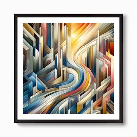 A mixture of modern abstract art, plastic art, surreal art, oil painting abstract painting art deco architecture 11 Art Print