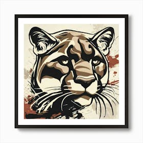 Illustration grunge Puma 3 Art Print