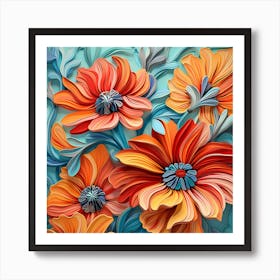 3d Flower Art Art Print