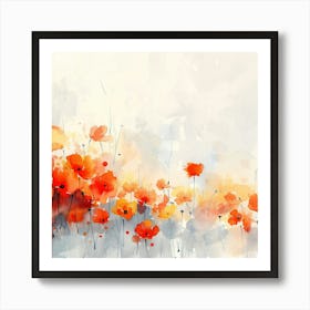 Watercolor Poppies Art Print