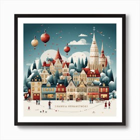 Christmas Village 2 Art Print