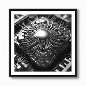 Cpu black and white Art Print