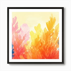 Watercolor Corals Background Art Print